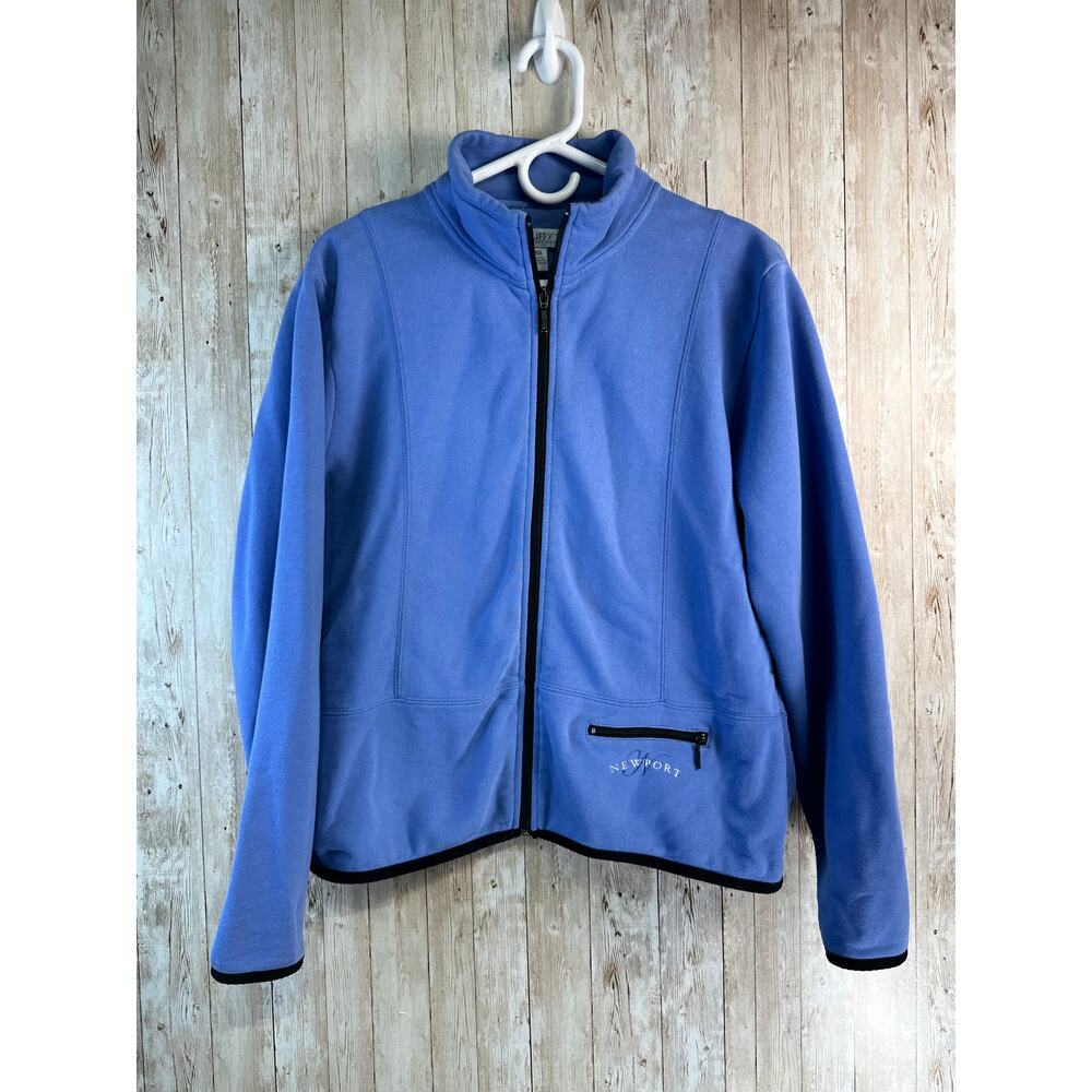 Cuffy's Resort Wear Newport Sweat‎ Jacket Womens L Periwinkle Blue Full Zip